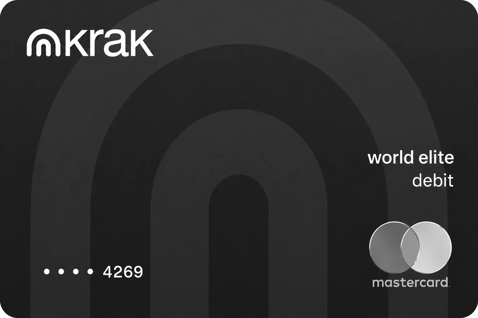 Krak Card physical card by Kraken, front view